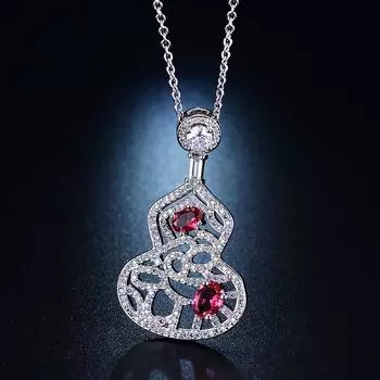 Кулон с рубином, ожерелье из тыквы, женский модный темперамент, красочные украшения.