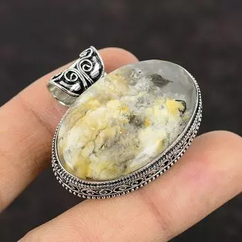 Кулон с шлейфом из агата, винтажный кулон ручной работы, подвеска из стерлингового серебра 925 пробы, кулон с драгоценным камнем, ювелирные изделия с шлейфом из агата, новый кулон, подарок для мамы