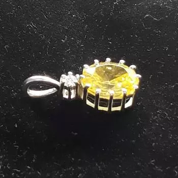 Кулон с желтым сапфиром/кулон с камнем ручной работы для мужчин и женщин/юбилей