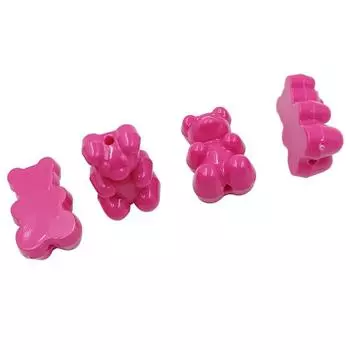 Кулон «сделай сам», милый кулон, изготовление ювелирных изделий для серег, ожерелий, подвески ярких цветов, мармеладный мини-медведь, творческий поиск, 10 шт., 19 мм * 12 мм бусины розы красного