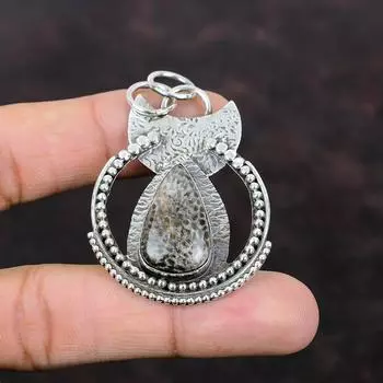 Кулон Скат с кораллом , подвеска из стерлингового серебра 925 пробы, одно качество, ювелирные изделия из драгоценных камней, элегантный кулон ручной работы, подарок для женщин, кулон с камнем по рождению