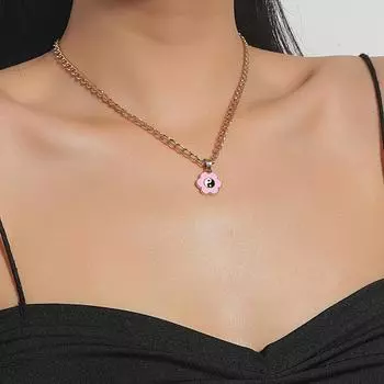 Кулон Тай Чи ожерелье металлический цветок ключицы цепи личность хип-хоп модные аксессуары ювелирные изделия для девочек