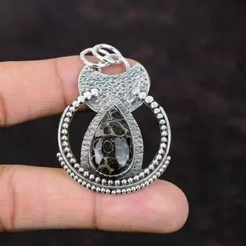 Кулон Turritella с агатом, подвески из стерлингового серебра 925 пробы, удивительные ювелирные изделия из драгоценных камней, новый кулон, подарок для друга, ювелирные изделия ручной работы с камнями