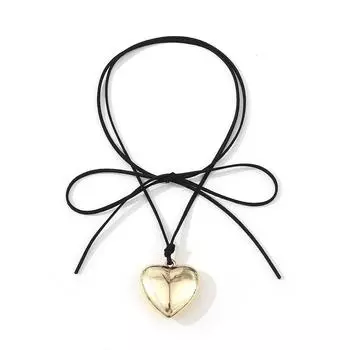Кулон в форме сердца Her Lab, кружевное ожерелье, модная сексуальная цепочка на ключицу, различные способы завязывания веревки. серебряный