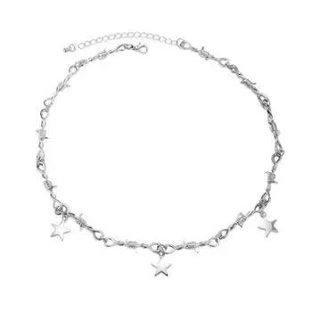 Кулон в стиле хип-хоп, регулируемая удлиненная цепочка, ожерелье, мужская цепочка с шипами на ключицу, ювелирное изделие, подарок белый