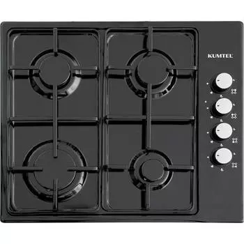 Kumtel KO-420F 4-конфорочная газовая варочная панель, черный, природный газ
