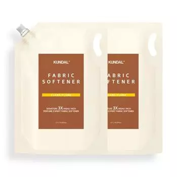 Kundal 3x ультраконцентрированный парфюмированный кондиционер для белья сменная упаковка 2700 мл (2 упаковки), Корейская косметика с хорошим ароматом