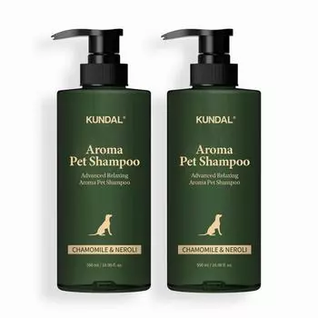 KUNDAL Advanced Relaxing Aroma Dog Shampoo Set 2 Bottle Shampoo Chamomile & Neroli 500ml, корейская косметика с приятным ароматом