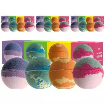 Kundal Bath Bomb Salt для ванн, коллекция Space, набор из 4 предметов, 4 набора