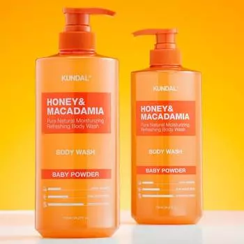 KUNDAL Чистый гель для душа с медом и макадамией 1058 мл (обновление.ver), Корейская косметика с хорошим ароматом