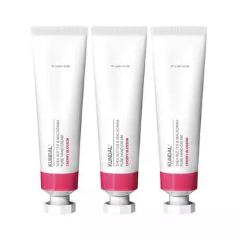 Kundal Чистый крем для рук с маслом ши и макадамией вишневый цвет 50 мл * 3 шт.