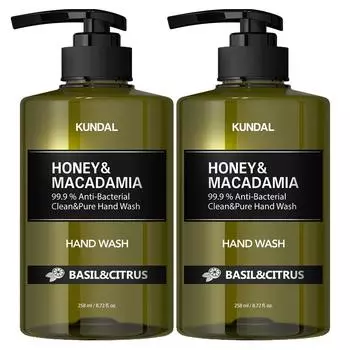 Kundal Clean & Pure Hand Wash Aroma Edition Basil & Citrus Fragrance, 258ml, 2 sets