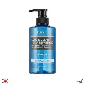 KUNDAL COOL & CLEAR SCALP ОСВЕЖАЮЩИЙ ШАМПУНЬ AQUA MINT 500мл