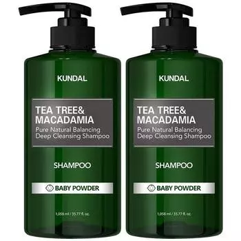 Kundal Deep Cleansing Intelligence Shampoo Baby Powder, 1058мл, 2 корейских средства по уходу за волосами