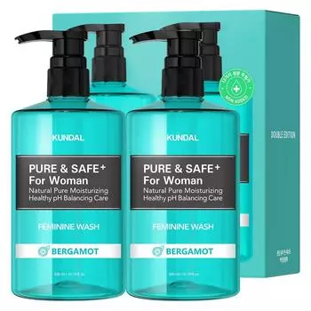 Kundal Feminine Wash Женское очищающее средство с ароматом бергамота, 300 мл, 2 шт.