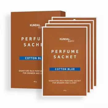 KUNDAL Фирменный парфюмированный освежитель для гардероба Cotton Blue 20 г 4 упаковки, корейская косметика с приятным ароматом
