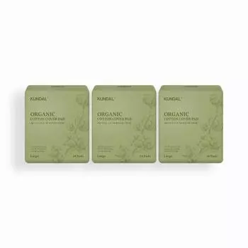 KUNDAL Гигиенические салфетки Signature Soft Cotton, большие, 14 шт., 3 листа, корейская косметика с приятным ароматом