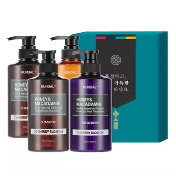 Kundal Hair Body 4-piece Holiday Gift Set A Cherry Blossom Fragrance, 1 set