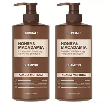 Kundal Honey and Macadamia Nature Shampoo Acacia Moringa Fragrance, 1.058L, 2 units