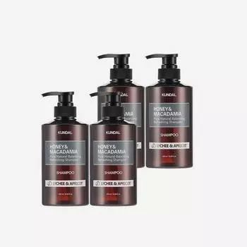 Kundal Honey & Macadamia Balancing Shampoo Rich & Apricot 500ml 4pcs