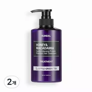 Kundal Honey & Macadamia Hair Treatment Apple Green Tea Fragrance, 500ml, 2 units