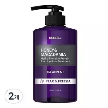 Kundal Honey & Macadamia Hair Treatment Pear & Freesia Fragrance, 500ml, 2 units