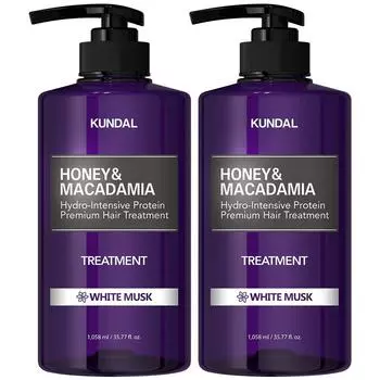 Kundal Honey & Macadamia Hair Treatment White Musk Fragrance, 1.058L, 2 units