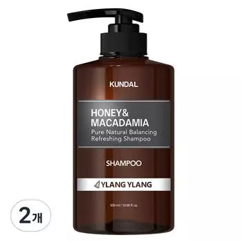Kundal Honey & Macadamia Nature Shampoo Ylang Ylang Fragrance, 500ml, 2 units