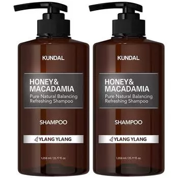 Kundal Honey & Macadamia Nature Shampoo Ylang Ylang Fragrance, 1.058L, 2 units
