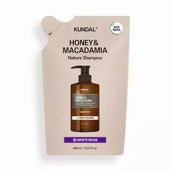 KUNDAL Honey & Macadamia Nature Шампунь Белый Мускус Сменный блок 400 мл 1 PCS