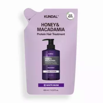 KUNDAL Honey & Macadamia Protein Hair Treatment Refill Белый мускус 400 мл 1 PCS