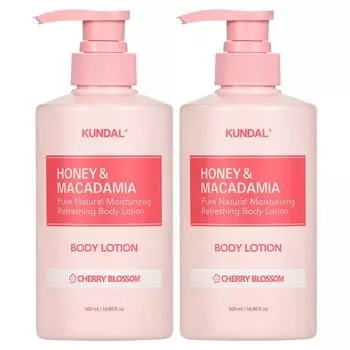 Kundal Honey & Macadamia Pure Body Lotion Cherry Blossom Fragrance, 500ml, 2 units