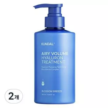 Kundal Hyaluronic Airy Volume Treatment Blossom Breeze, 2 шт., 500 мл