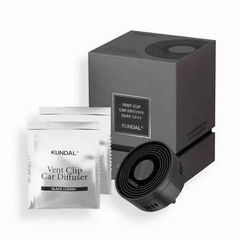 KUNDAL Классический освежитель воздуха Mood Deep Perfume для автомобиля, зажимного типа, темно-серый (1 устройство + 2 сменных картриджа), Корейская косметика с хорошим ароматом