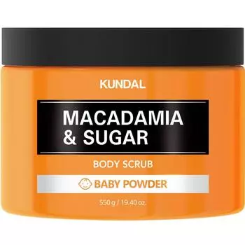 Kundal Macadamia & Sugar Body Scrub Baby Powder Fragrance, 550g, 1 piece