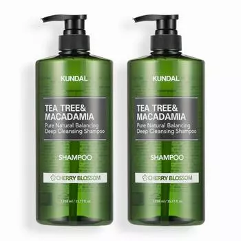 KUNDAL Набор из 2 шампуней Deep Cleansing Oily Shampoo Cherry Blossom 1058 мл, корейская косметика с приятным ароматом