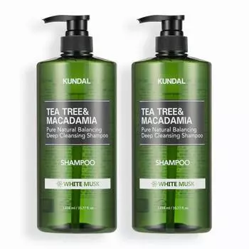 KUNDAL Набор из 2 шампуней Deep Cleansing Oily Shampoo White Musk 1058 мл, корейская косметика с приятным ароматом