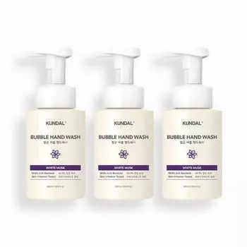 KUNDAL Набор из 3-х средств для мытья рук Pure & Safe Bubble Hand Wash White Musk 300 мл, корейская косметика с приятным ароматом