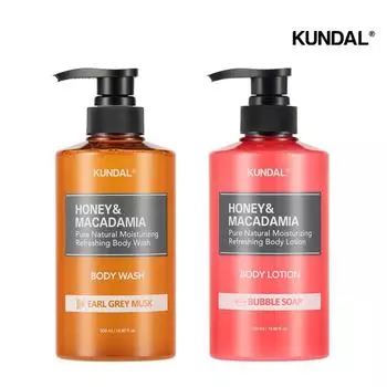 Kundal Nature Body Wash 500ml + Body Lotion 500ml Baby Powder Scent, 1 set