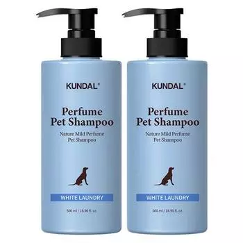 Kundal Nature Mild Perfume Dog Shampoo White Laundry Scent, 500мл, 2 шт., Корейский шампунь для домашних животных