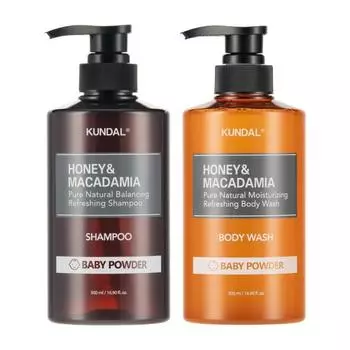 Kundal Nature Shampoo 500ml + Pure Body Wash 500ml (2-piece set), Korean cosmetics with good fragrance