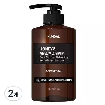 Kundal Nature Shampoo Aroma Edition Lime Basil & Mandarin Fragrance, 2 pcs, 500ml