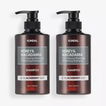 Kundal Nature Shampoo Set of 2 Blackberry Bay 500 мл, корейская косметика с приятным ароматом