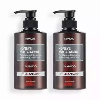 Kundal Nature Shampoo Set of 2 Clean Soap 500 мл, корейская косметика с приятным ароматом