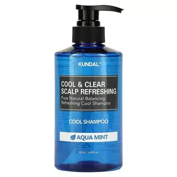 KUNDAL Освежающий шампунь для кожи головы Cool & Clear, Aqua Mint, 16,9 жидких унций (500 мл)