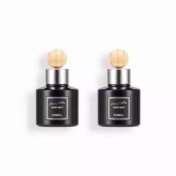 KUNDAL Парфюмированный освежитель воздуха для автомобиля Aroma Edition, набор из 2 предметов, травяной аромат мяты, 75 мл, корейская косметика с хорошим ароматом