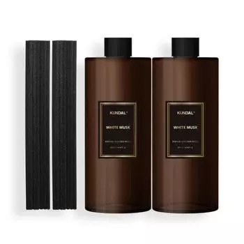 Kundal Perfume Diffuser Refill 2-piece Set White Musk 500ml, Korean cosmetics with good fragrance