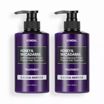 KUNDAL Protein Treatment 2 Piece Set Acacia Moringa 500 мл, корейская косметика с приятным ароматом