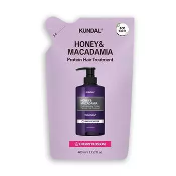 Kundal Protein Treatment Refill Pack Cherry Blossom 400 мл, корейская косметика с приятным ароматом