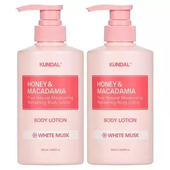 Kundal Pure Body Lotion Белый мускус, 500мл, 2 корейских косметики